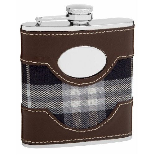 6 Pieces of Hip Flask Holders with Faux Leather Accents