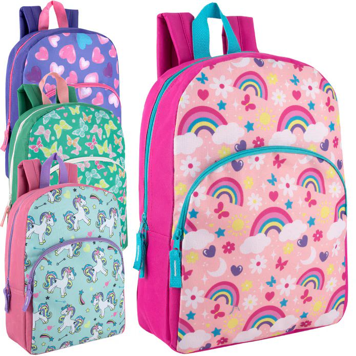 24 Pieces of 15 Inch Character Backpacks