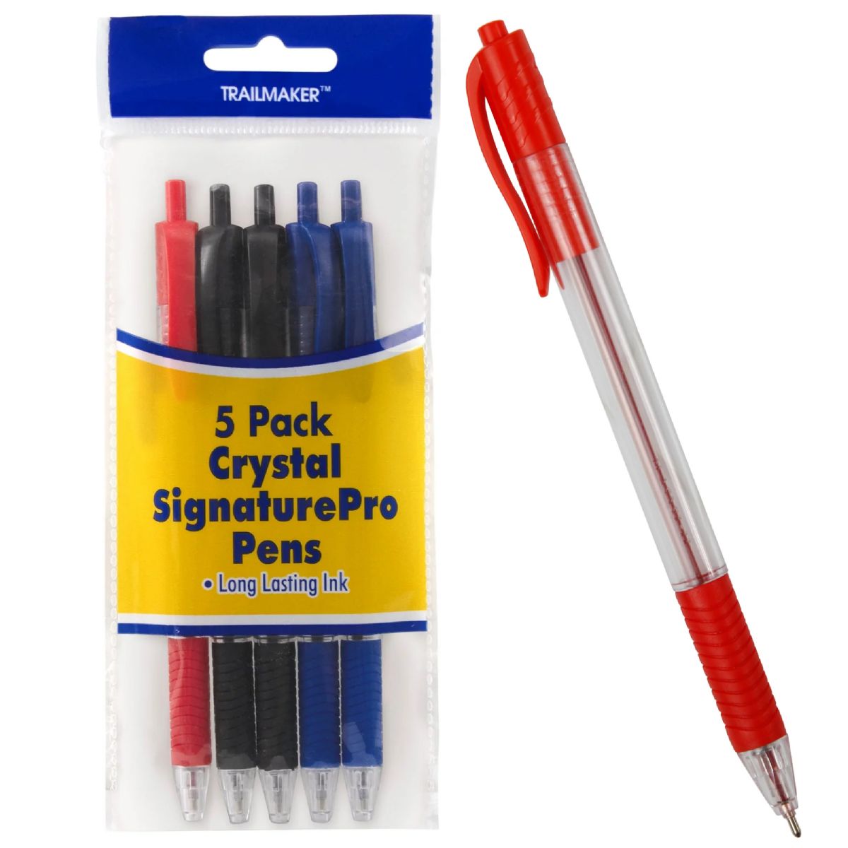 100 Pieces of Bulk 5-Pack Crystal Signature Pro Pen - 5 Pack