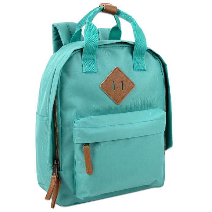 24 Pieces of 12-Inch Squared Mini Backpack With Twin Handle - 8 Colors Green