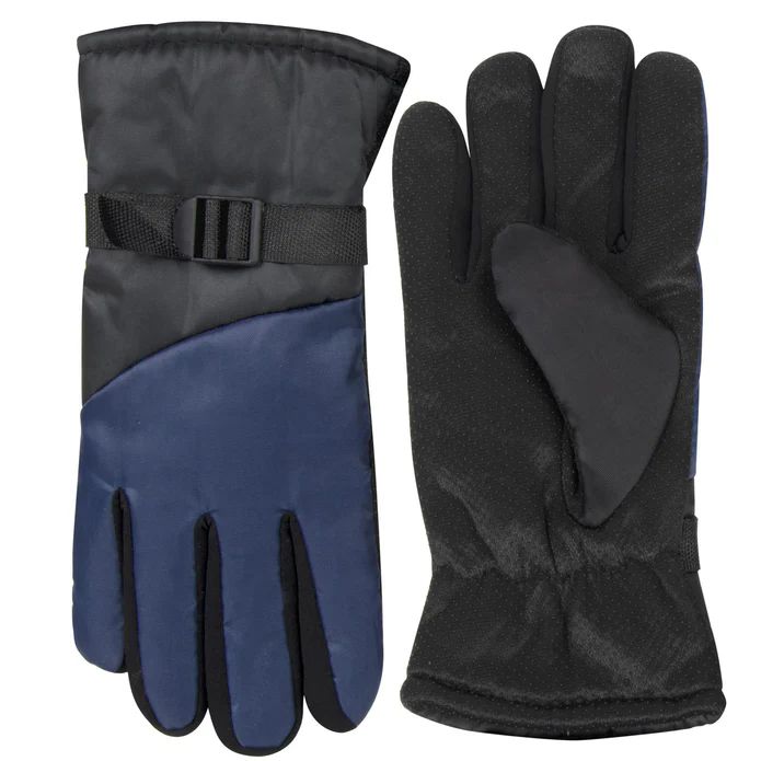 50 Pieces of Adult Winter Color Block Gloves - Blue