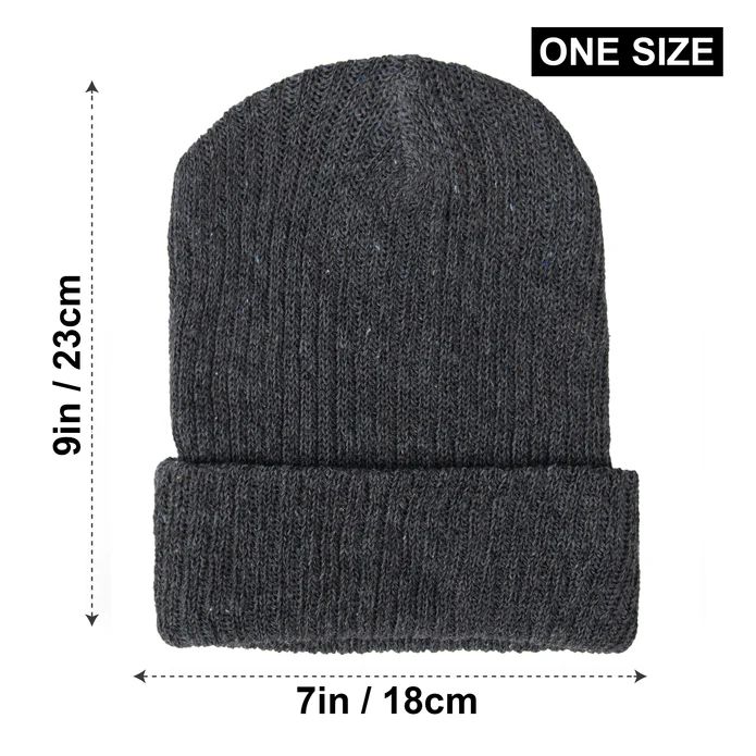 100 Pieces of Adult Wool Knit Hat Beanie - Grey