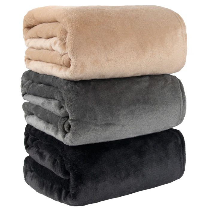 24 Pieces of Cozy Luxe Large Throw Blankets 80 X 60in Black