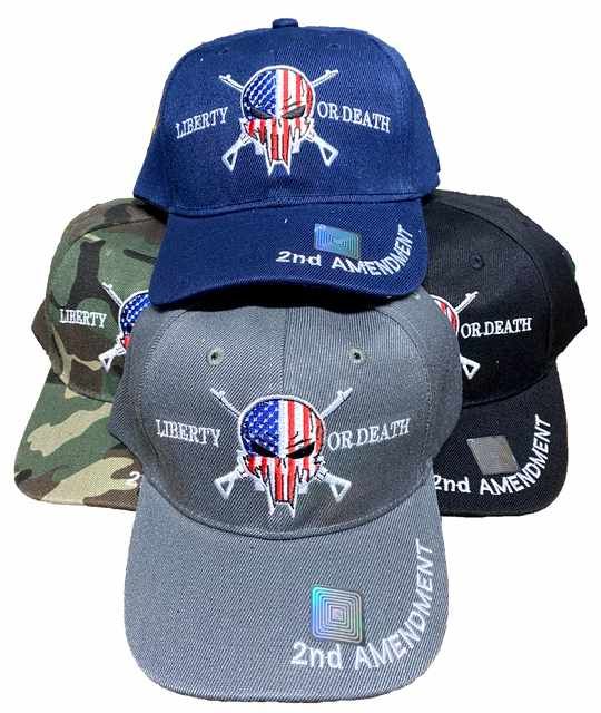 12 Pieces of 2nd Amendment Liberty Or Death Baseball Cap Hat Assorted Colors