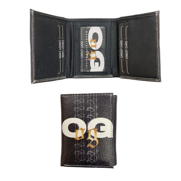 12 pieces of Faux Leather Trifold Wallet In Black With Og Design