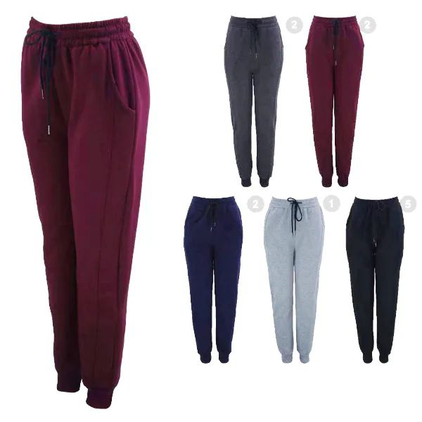 12 Pieces of Lady Fur Lined Sweat Pants (assorted Colors And Sizes)