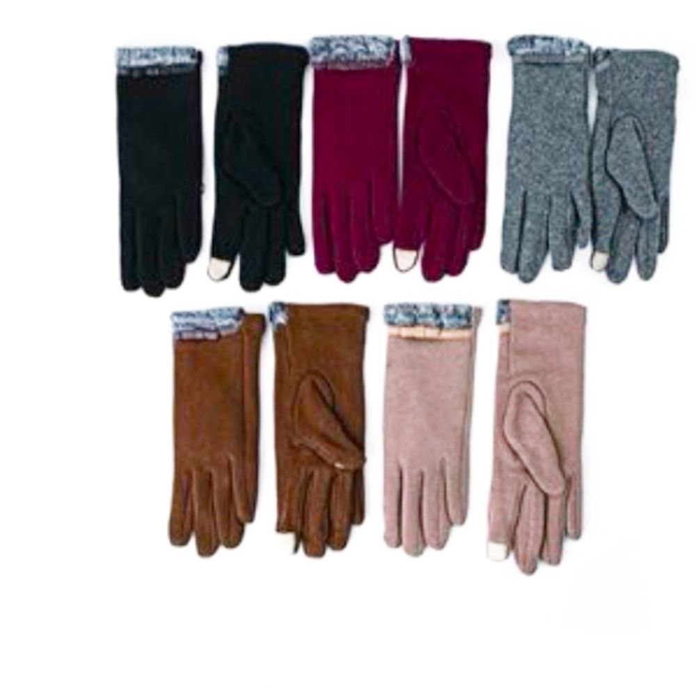 12 Pieces of Ladies Assorted Winter Gloves Lined