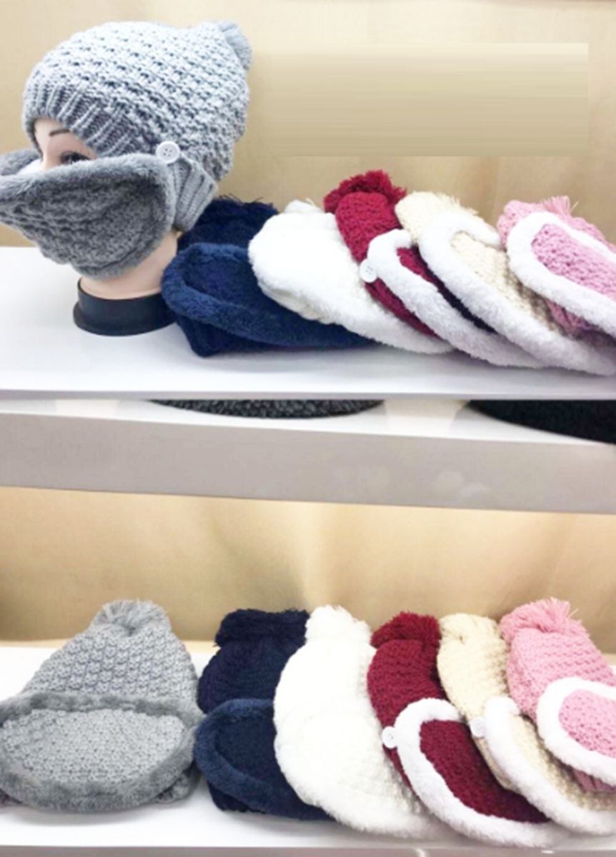 12 Pieces of Ladies Winter Hat With Face Cover