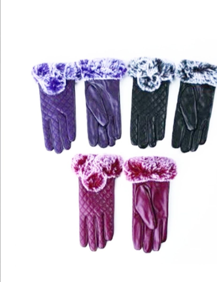 12 Pieces of Ladies Fur Winter Gloves Bundle