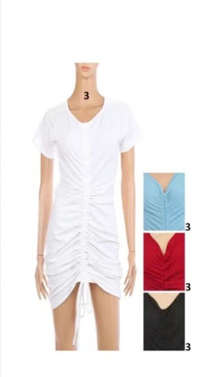 12 Pieces of Ladies Short Dress Solid Colors