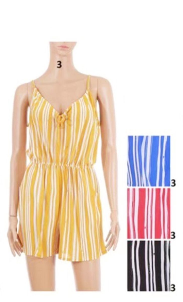 12 Pieces of Ladies Striped Romper