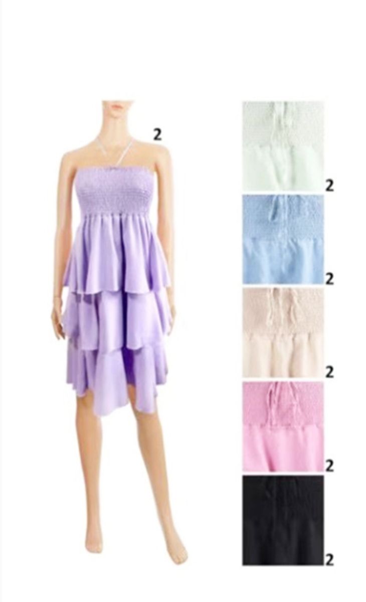 12 Pieces of Ladies Tiered Short Dress