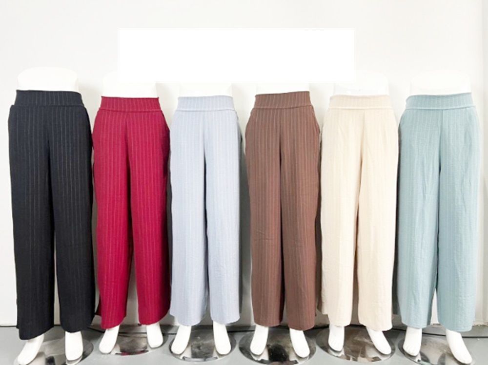12 Pieces of Ladies Striped Palazzo Pants