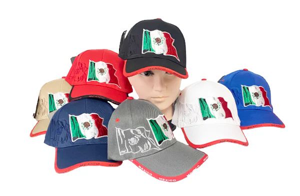 12 Packs of Mexico Flag Hats Per Dozen
