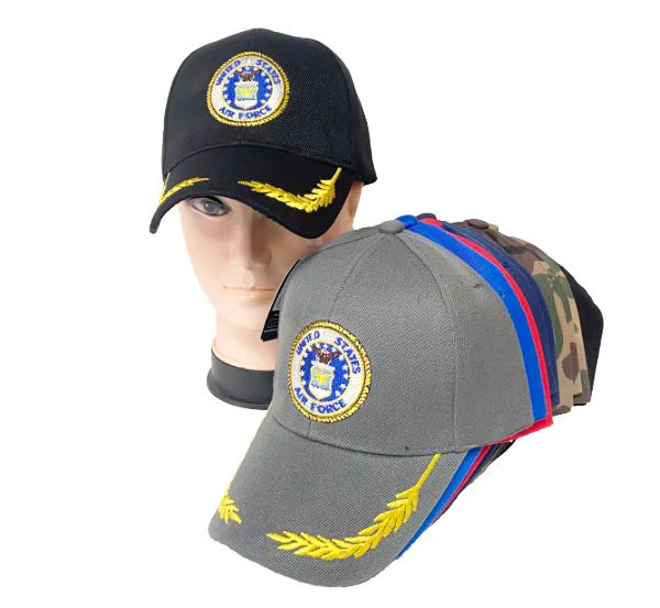 12 Packs of Air Force Baseball Hats 12pc Pack Assorted