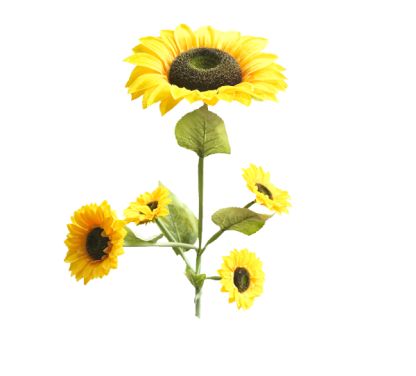 6 Packs of Plastic Decorative 5 Stem Sunflower