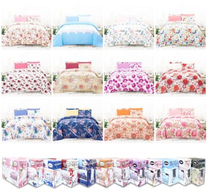 12 Sets of King Size Bed Sheet Set 6pc Assorted Colors Floral Print