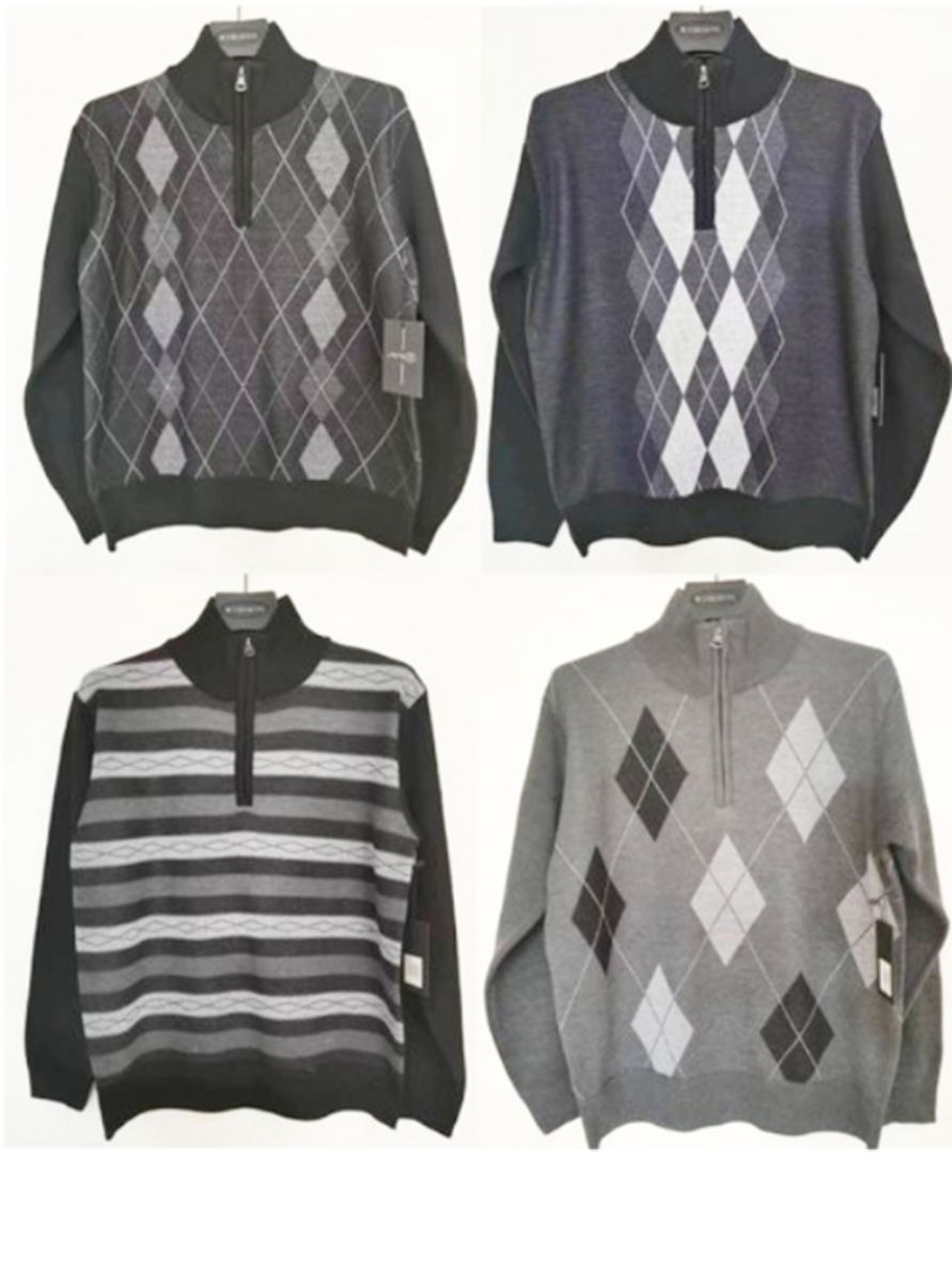 12 Pieces of Mens Quarter Zip Pullover Sweater