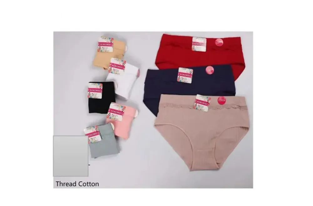 12 Pieces of Ladies Cotton Laced Underwear