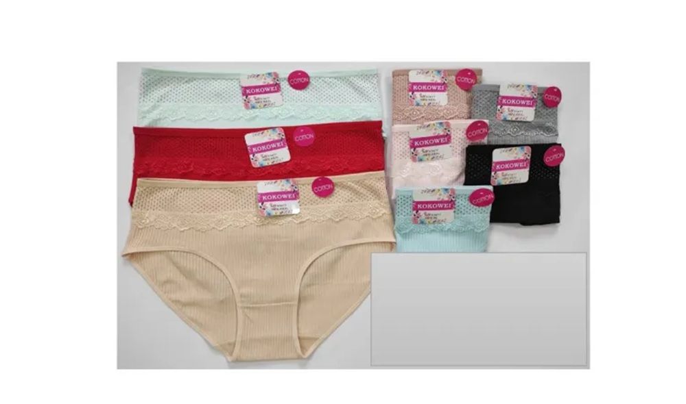 12 Pieces of Ladies Lace Cotton Underwear