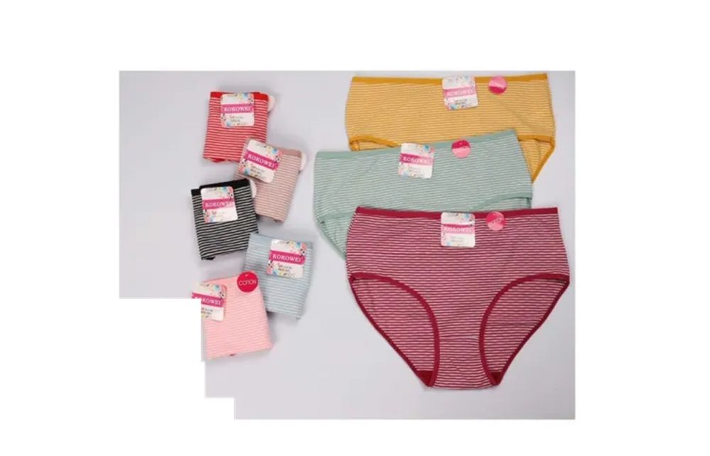 12 Pieces of Ladies Striped Jacquard Underwear