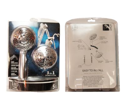 6 Packs of 3-In1 Easy To Install Shower Head