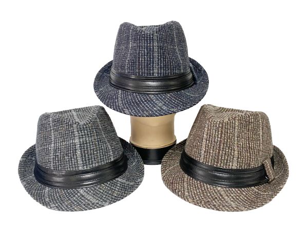 12 Packs of Winter Fedora Hats 12pc Pack