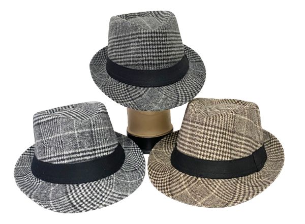 12 Packs of Winter Fedora Hats 12pc Pack