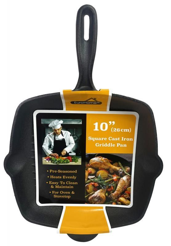 6 Pieces of 10" 26cm Cast-Iron Griddle Pa
