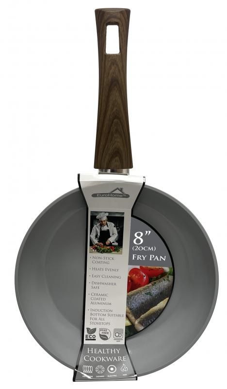6 Pieces of 8" Ceramic Coated Induction Pan-Gray