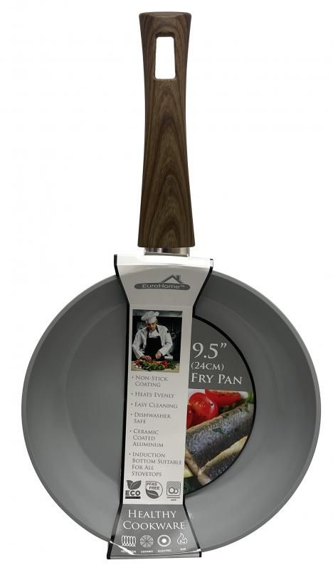 6 Pieces of 9.5" Ceramic Coated Induction Pan-Gray