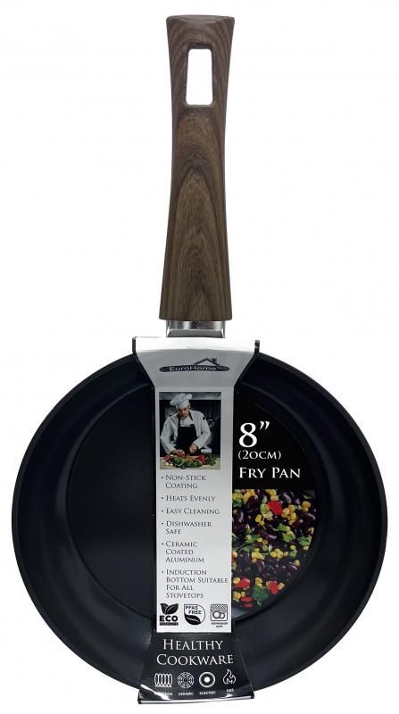 6 Pieces of 8" Ceramic Coated Induction Pan-Black