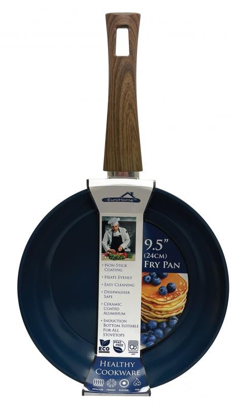 6 Pieces of 9.5" Ceramic Coated Induction Pan-Blue