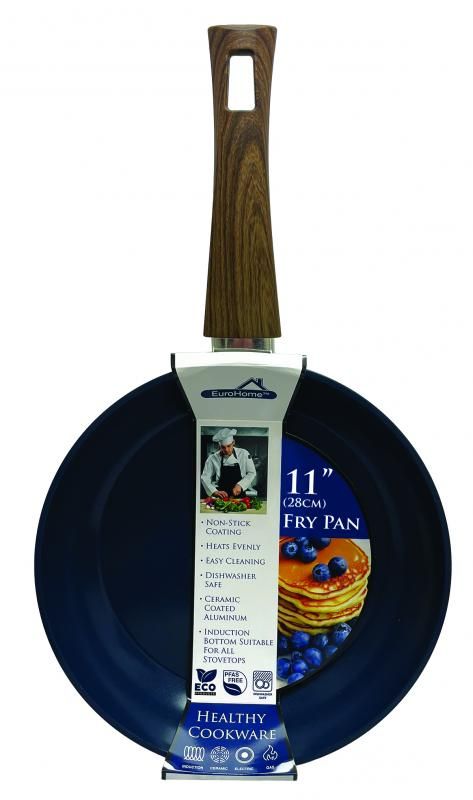 6 Pieces of 11" Ceramic Coated Induction Pan-Blue