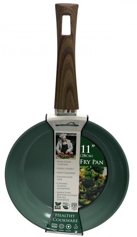 6 Pieces of 11" Ceramic Coated Induction Pan-Green