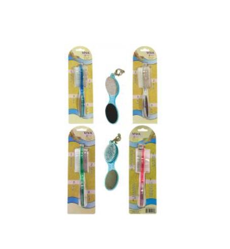 144 Pieces of 4 Step Pedicure Paddle On Card Assorted Colors