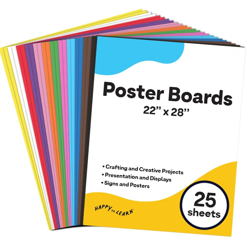 Poster Board, 22x28 , 25 Pack, Assorted