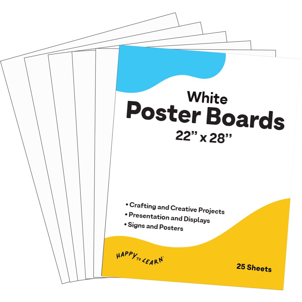 Poster Board, 22x28 , 25 Pack, White