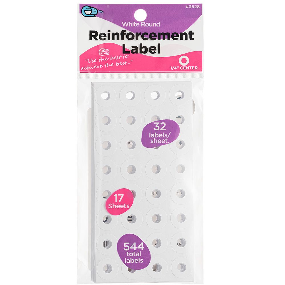 270 Pieces of White Round Reinforcement Label 544 Labels Per Pack