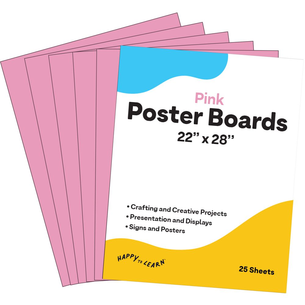 Poster Board, 22x28 , 25 Pack, Pink