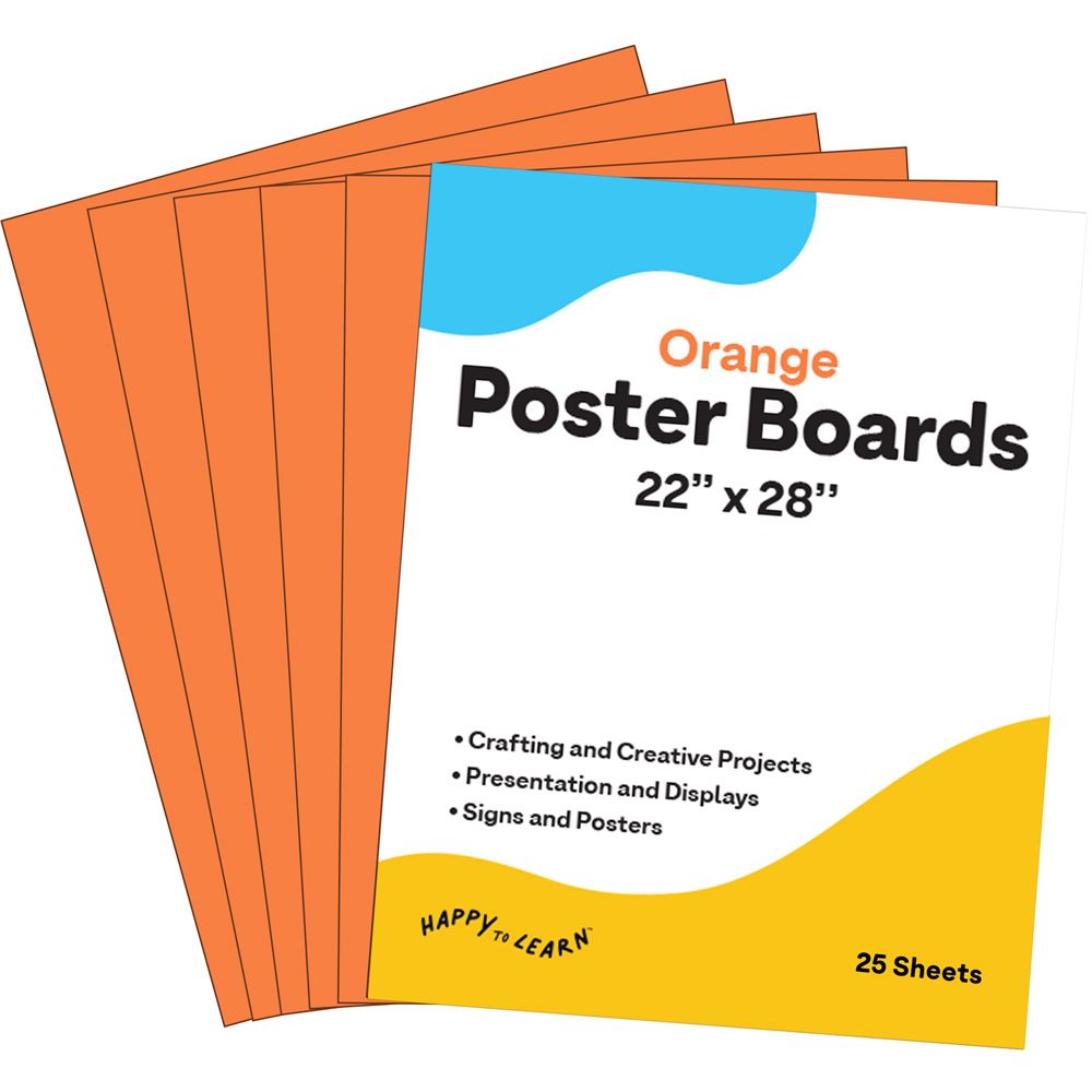 Poster Board, 22x28 , 25 Pack, Orange