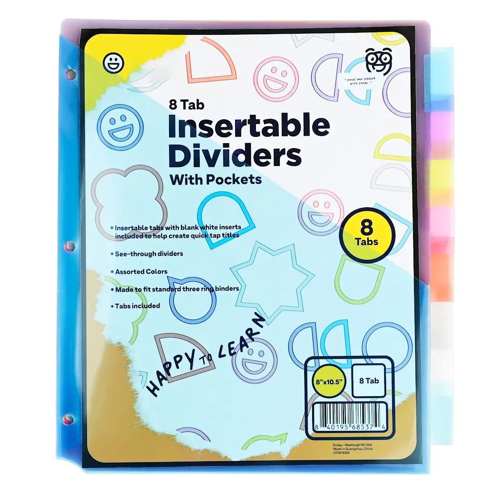 144 Pieces of Binder Dividers 5 Tab Divider With Pockets