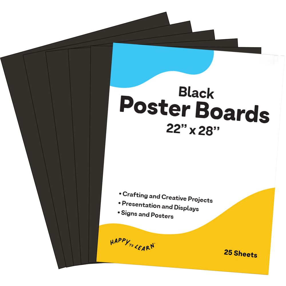 Poster Board, 22x28 , 25 Pack, Black
