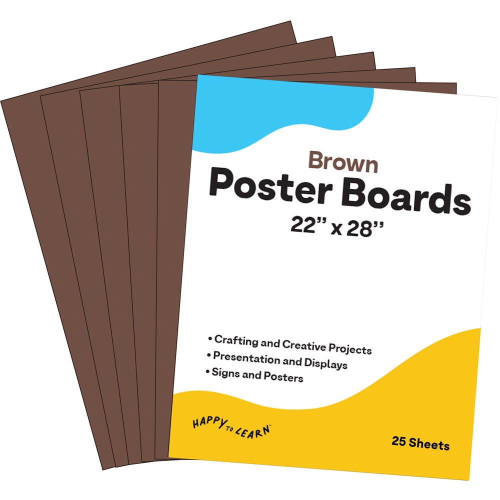 Poster Board, 22x28 , 25 Pack, Brown