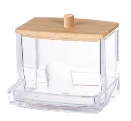 12 Pieces of Elle Bamboo Cotton Swab Dispenser 3.6 X 3.25 X 3.4 Inches