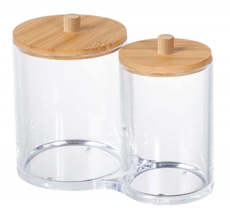 12 Pieces of Elle Bamboo 2 Section Organizer 5.9 X3.25 X4.75 Inches