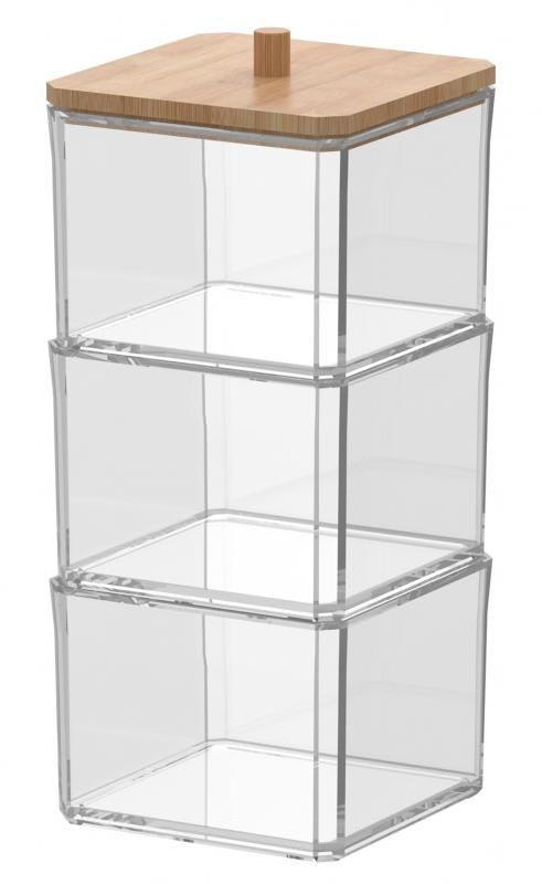 12 Pieces of Elle Bamboo 3 Section Organizer 3.7 X 3.7 X 8.5 Inches