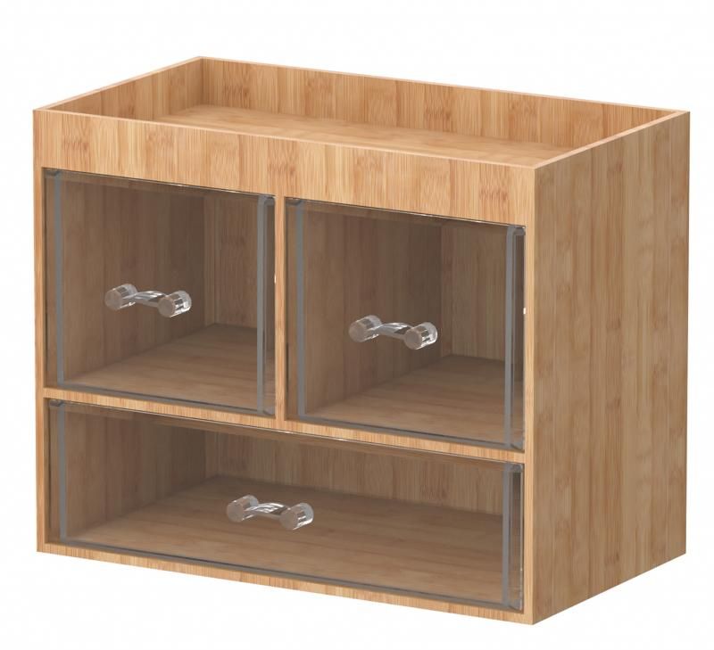 6 Pieces of Elle Bamboo 3 Drawer Organizer 9.5 X 6 X 7.5 Inches