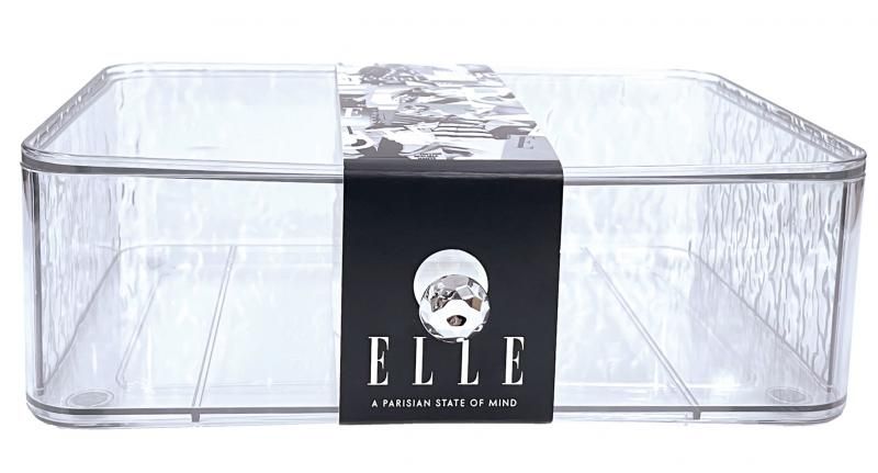 8 Pieces of Elle Glacial Cosmetic Organizer Drawer 9.6 X 7.6 X 3.1 Inch