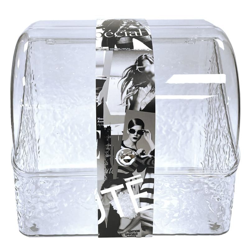 8 Pieces of Elle Glacial Cosmetic Organizer With Flid Lid 9.6 X 6.7 X 8.5 Inch